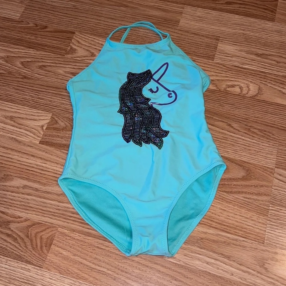 Girls One Piece Swimsuit - unicorn - medium